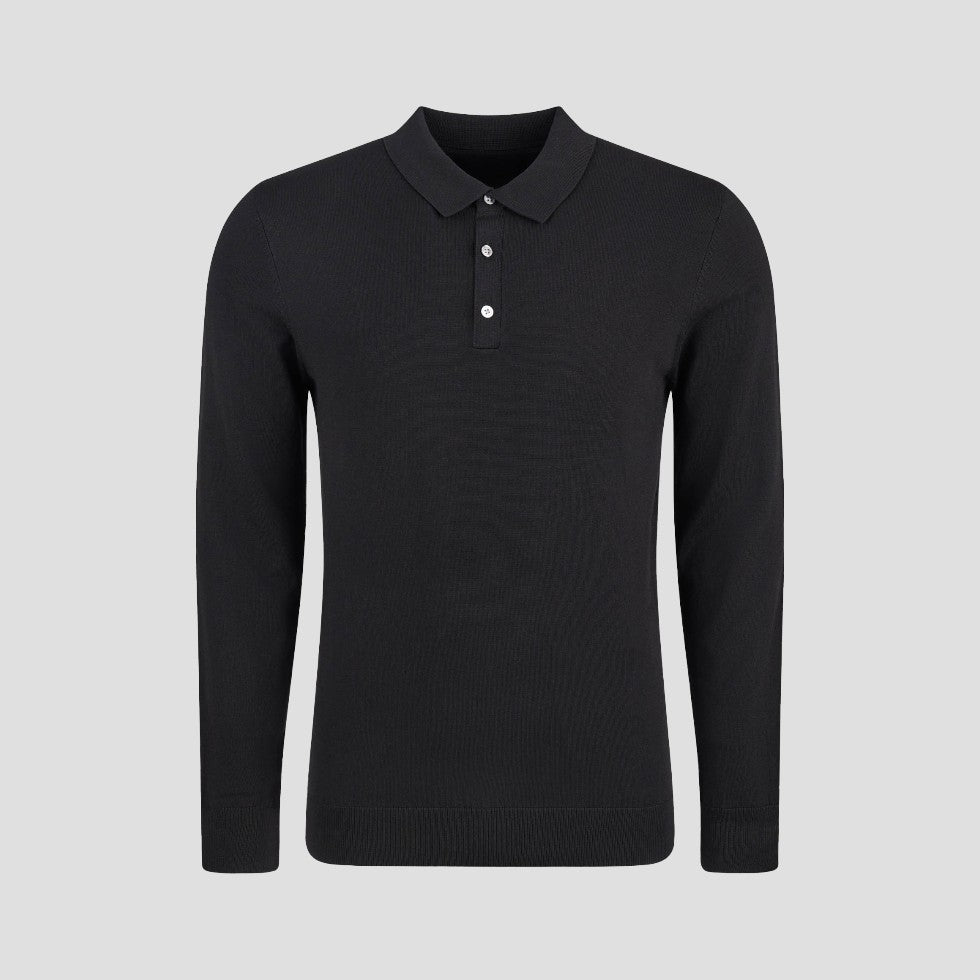 Cotton Long Sleeve Polo Shirt for Men