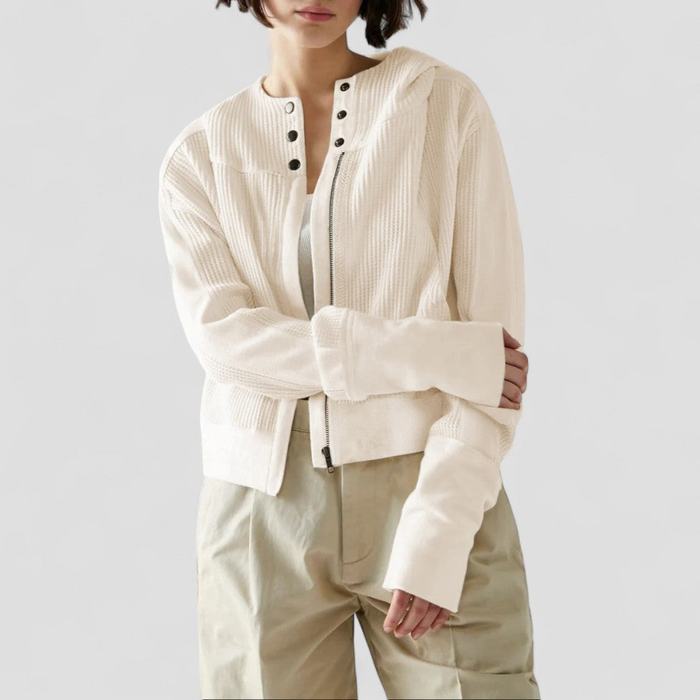 VogeLuxe | Women’s Waffle Full Zip Hoodie