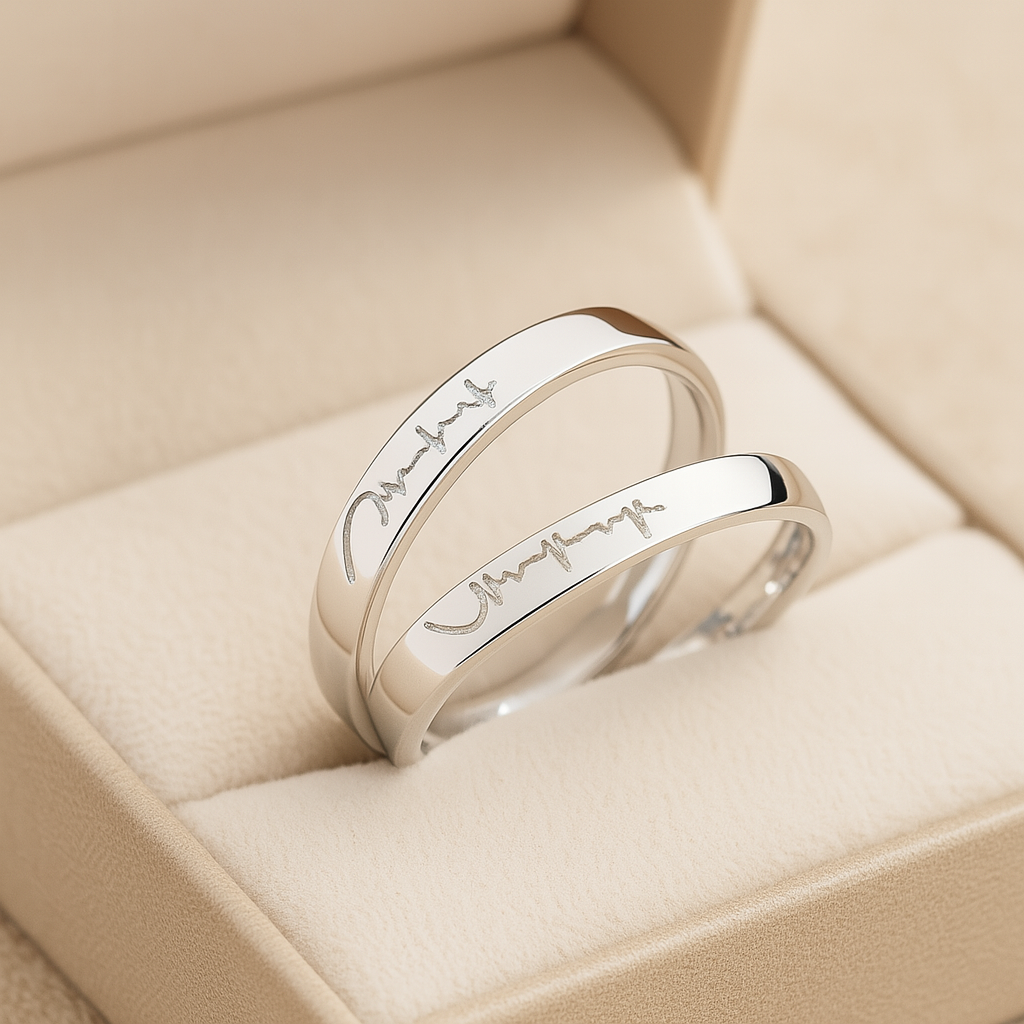 Love Heart Couple Rings Set