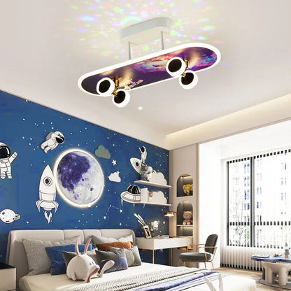 Fun LED Skateboard String Lights For Boys Room Decor - VogeLuxe