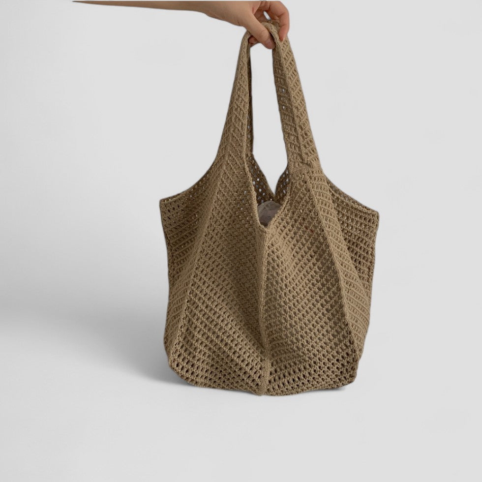 Crochet Shoulder Tote Bag Summer Beach Knit Handbag