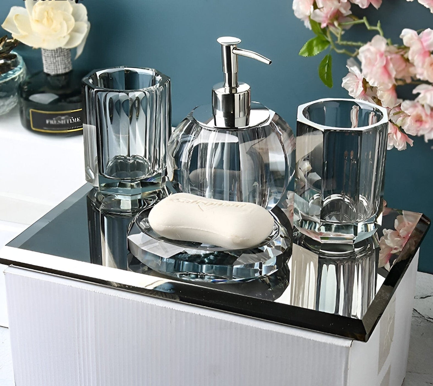 Luxury Crystal Bathroom Accessory Set - VogeLuxe