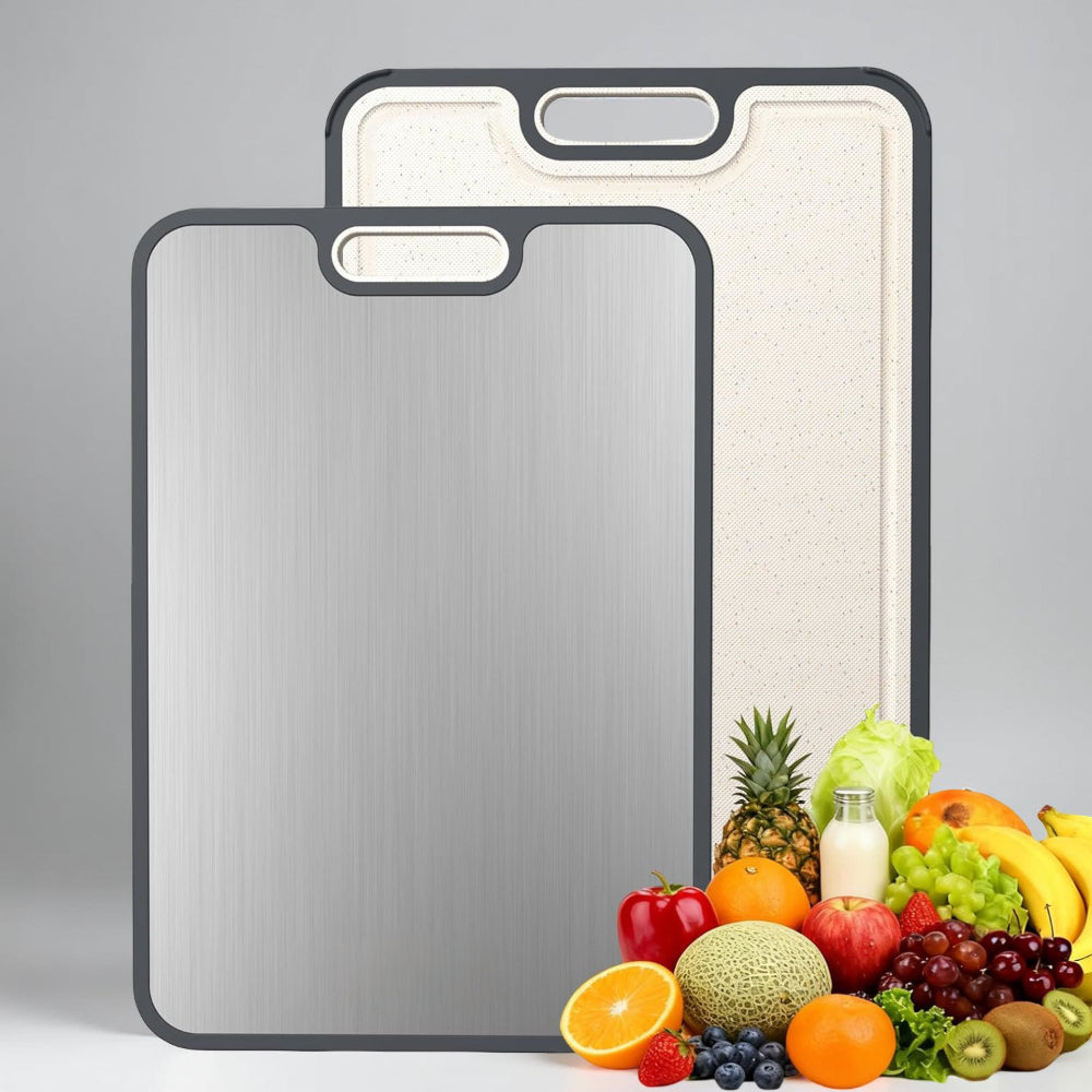 Durable Double Sided Stainless Steel Cutting Board - VogeLuxe