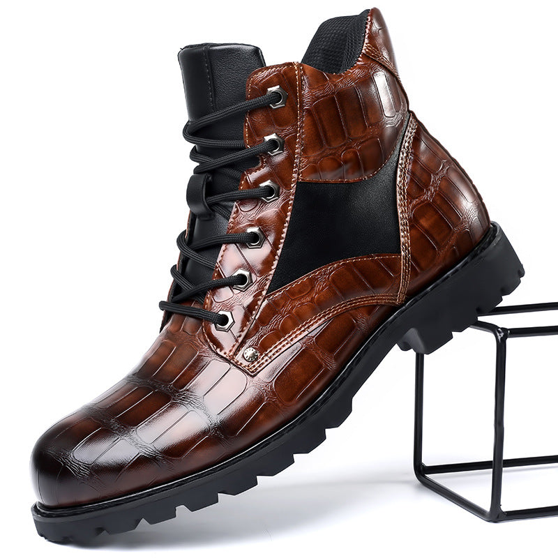 Tough Men's Leather Ankle Boots - VogeLuxe
