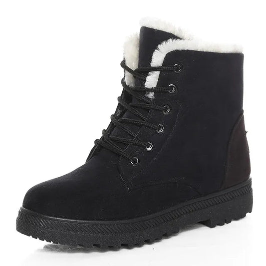 Warm Cozy Women's Wool Ankle Boots for Winter - VogeLuxe