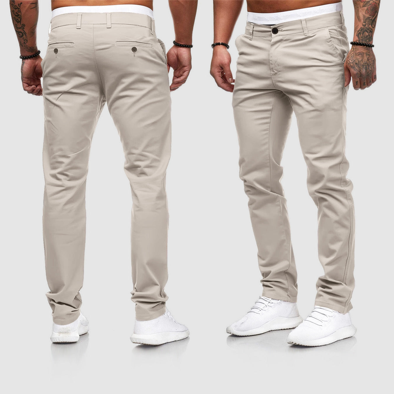 Men's Relaxed Fit Straight Leg Casual Pants - VogeLuxe