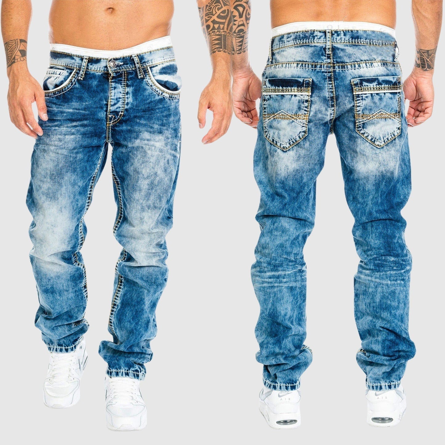 Relaxed Fit Mens Daily Jeans with Pockets - VogeLuxe