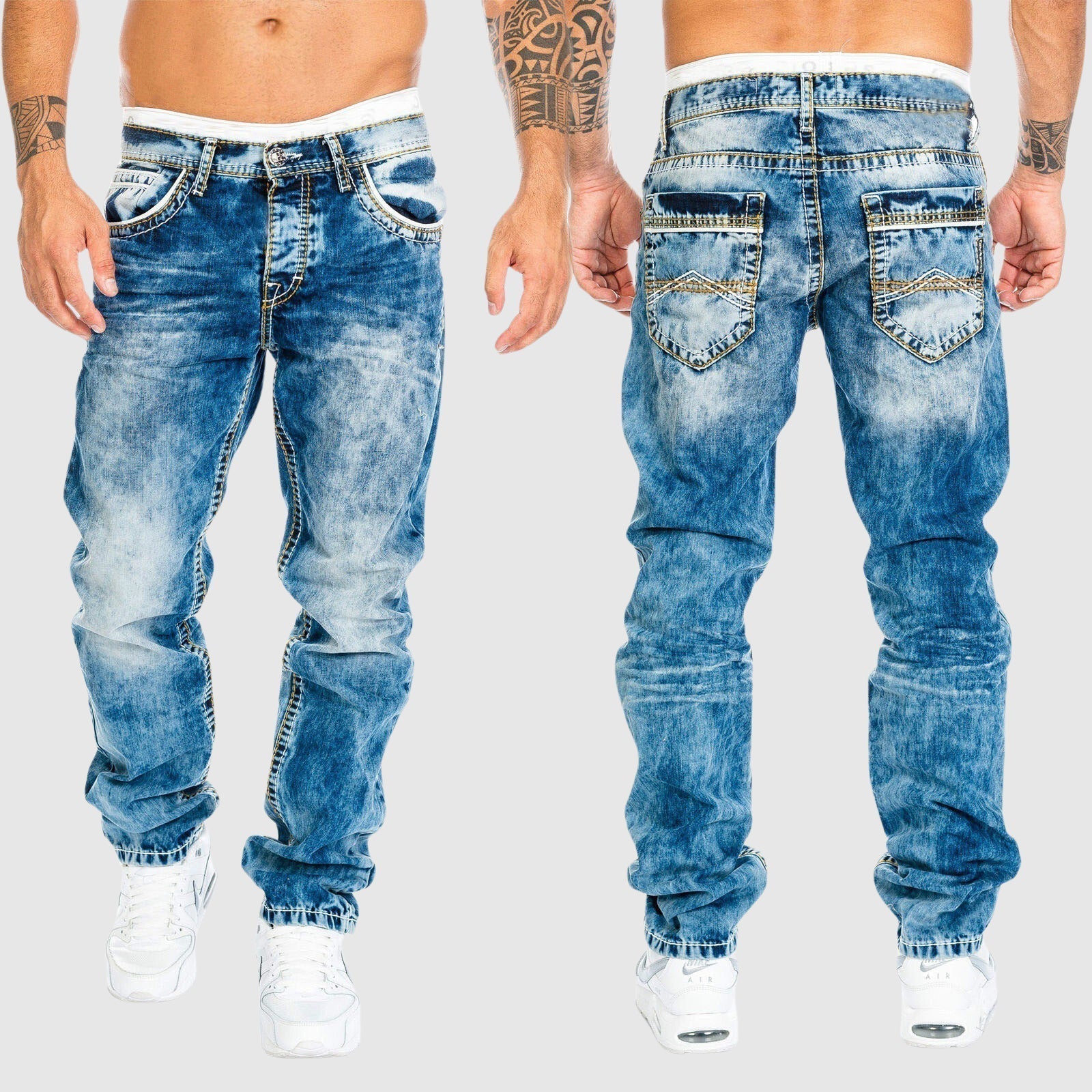 Relaxed Fit Mens Daily Jeans with Pockets - VogeLuxe