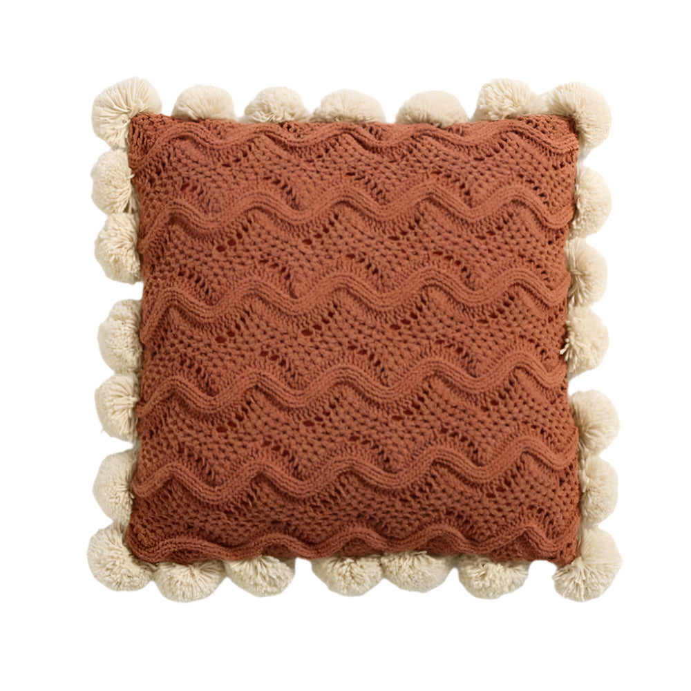 Colorful Pom Pom Throw Pillow Cover