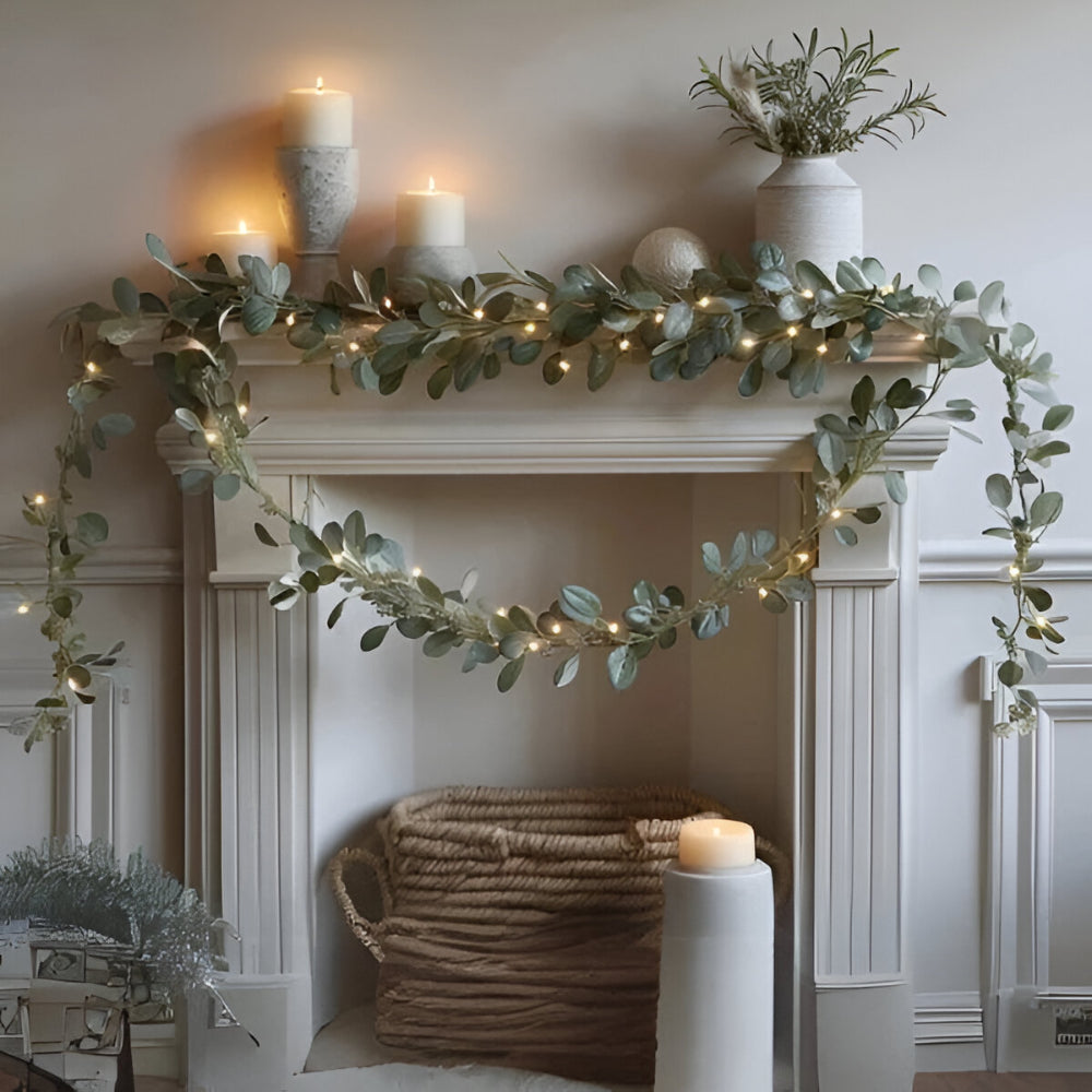 Greenery LED String Lights Mantel Decoration - VogeLuxe