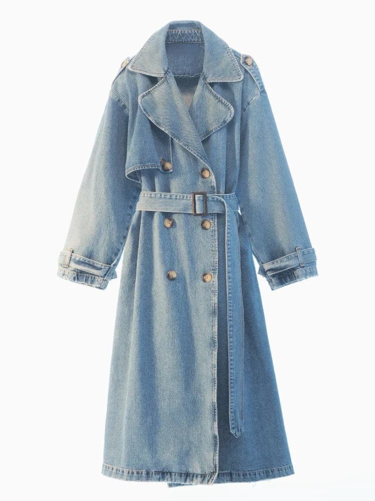 Classic Navy Ladies Trench Coat - VogeLuxe