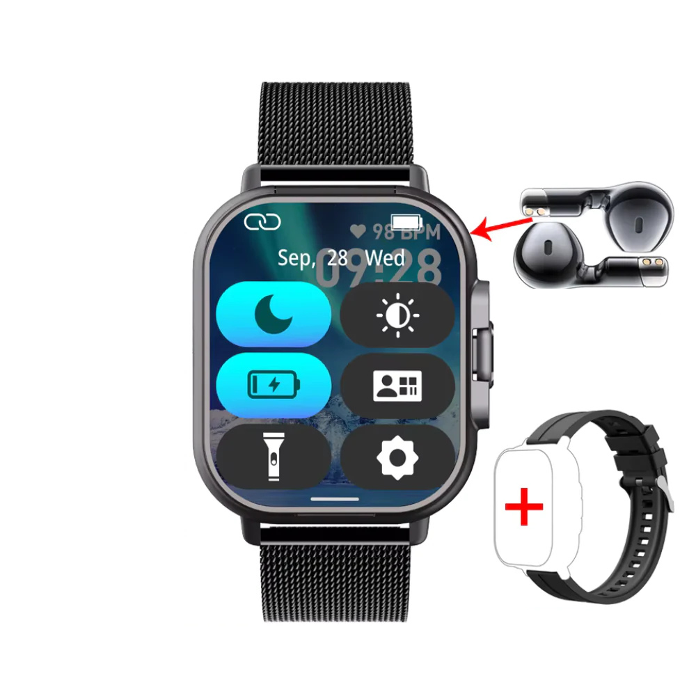 Versatile Smart Watch with Bluetooth Headphones