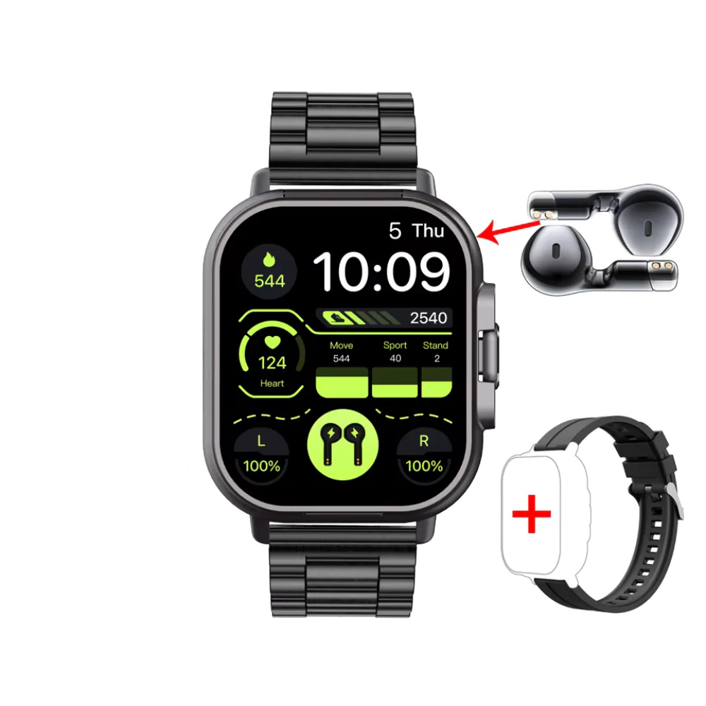 Versatile Smart Watch with Bluetooth Headphones - VogeLuxe