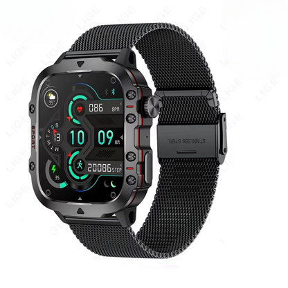 Tough Waterproof Smart Watch - Bluetooth Fitness Tracker