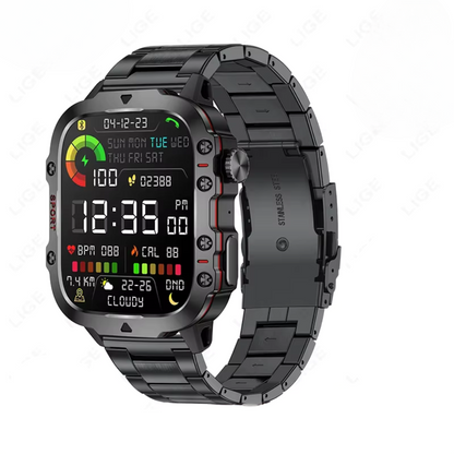 Tough Waterproof Smart Watch - Bluetooth Fitness Tracker
