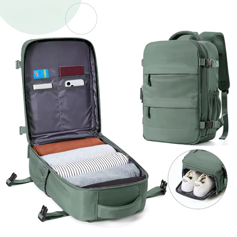 Compact Travel Backpack - Laptop Friendly Carry On Bag - VogeLuxe