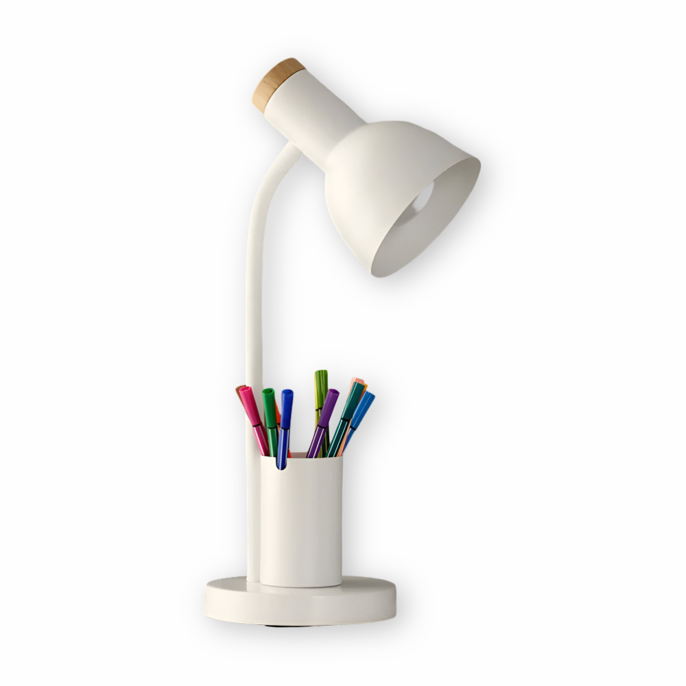 Stylish Wooden Office Lamp with Shelf
