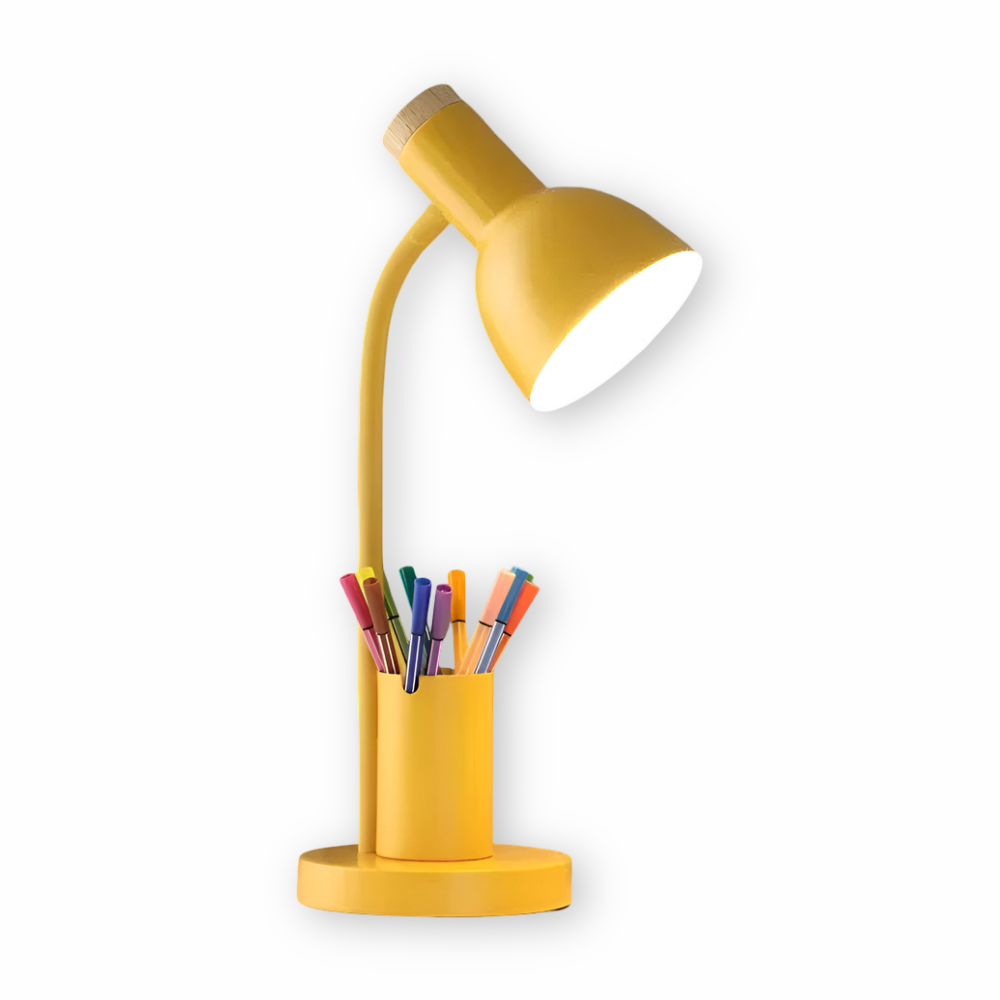 Stylish Wooden Office Lamp with Shelf
