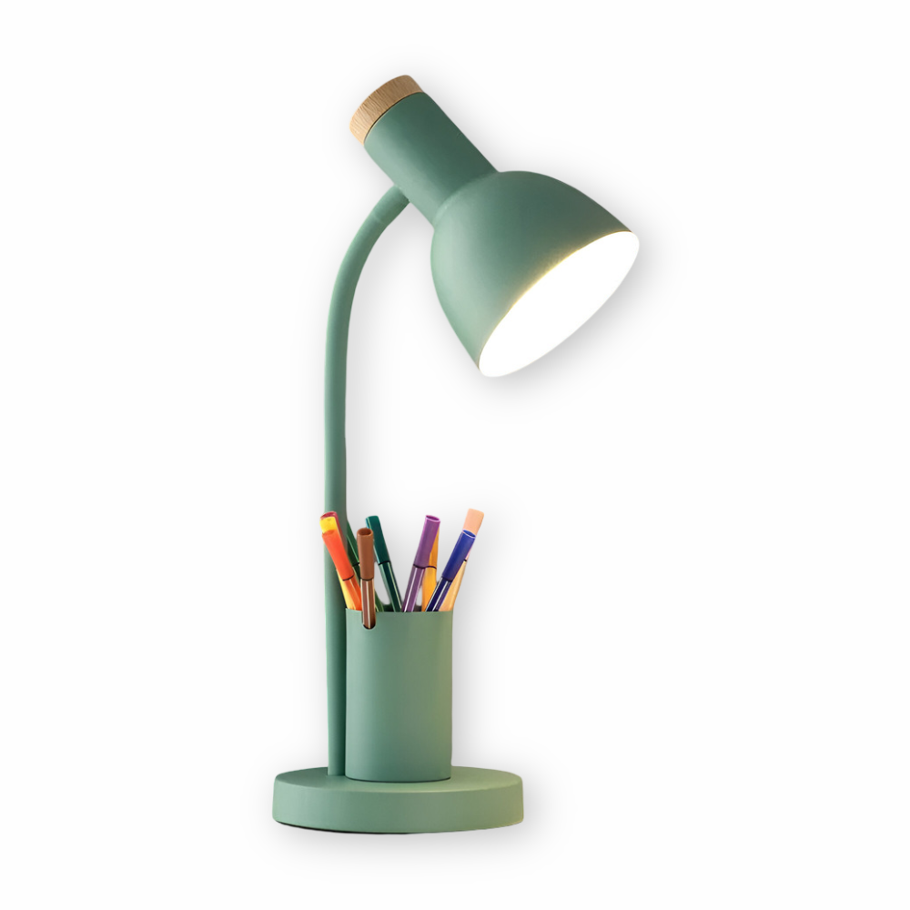 Stylish Wooden Office Lamp with Shelf