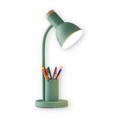 Stylish Wooden Office Lamp with Shelf