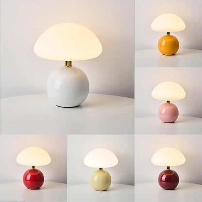 Cream Ceramic Modern Desk Lamp in Classic Bauhaus Design