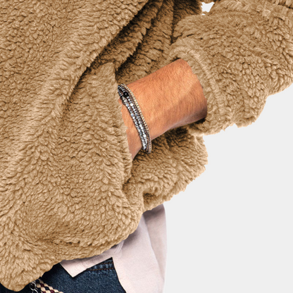 VogeLuxe | Men’s Thick Plush Winter Zip Hoodie