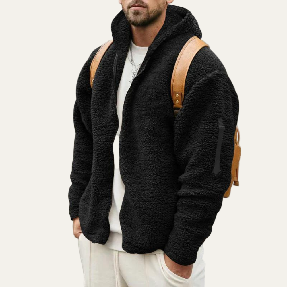 VogeLuxe | Men’s Thick Plush Winter Zip Hoodie