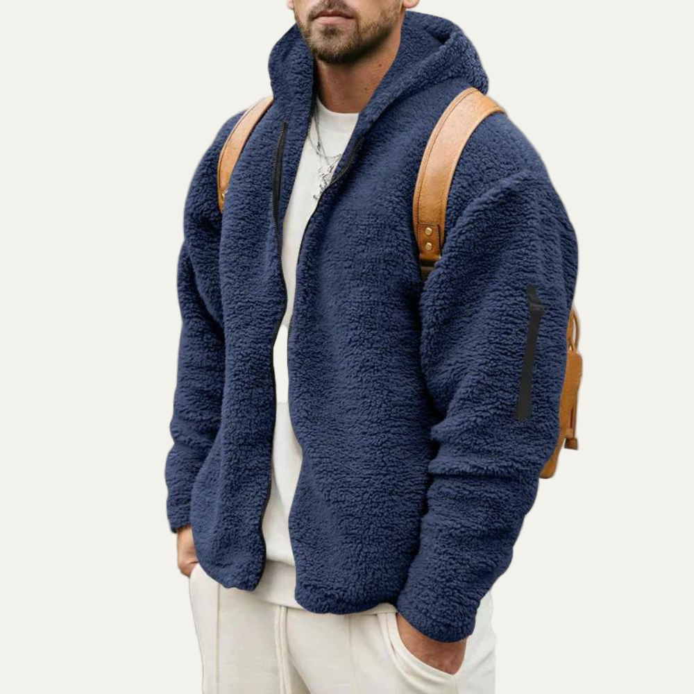 VogeLuxe | Men’s Thick Plush Winter Zip Hoodie