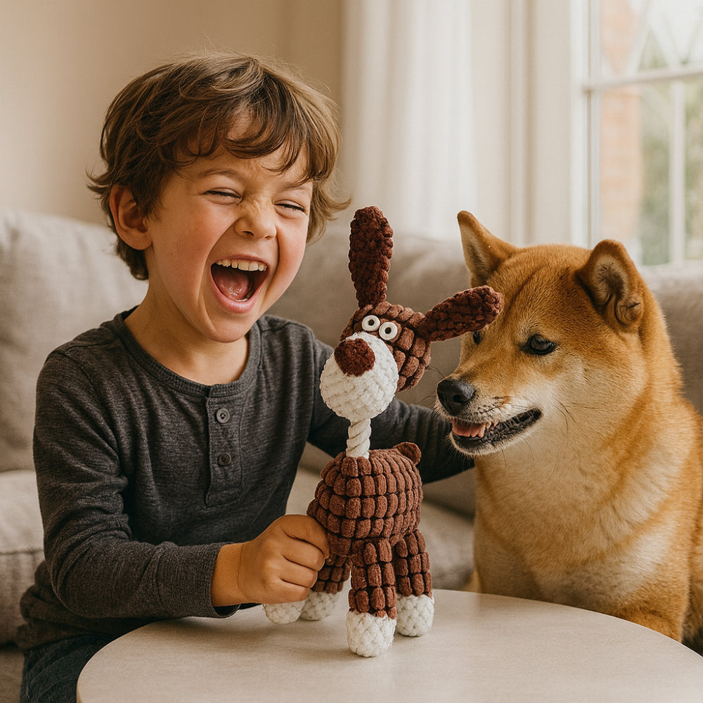 Fun Pet Rope Chew Toy Squeaker