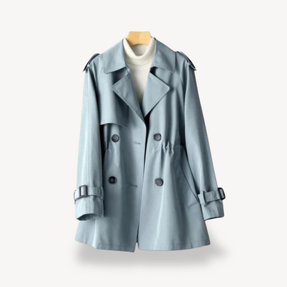 VogeLuxe | Women’s Cotton Midi Trench Coat