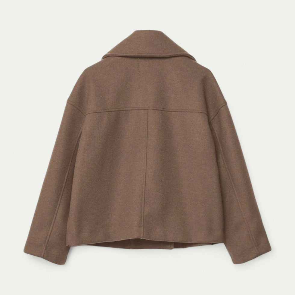 Double Breasted Cropped Peacoat for Transitional Styling 6