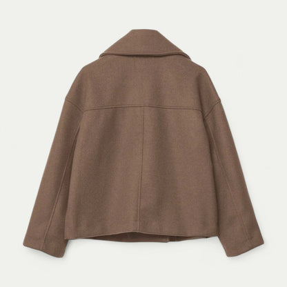 Double Breasted Cropped Peacoat for Transitional Styling 6