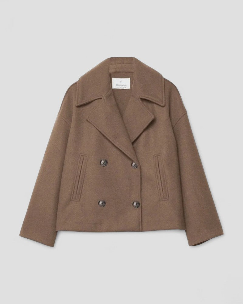 VogeLuxe | Women’s Double-Breasted Cropped Peacoat