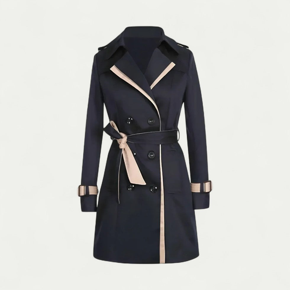 Double Breasted Long Trench Coat for Women 0