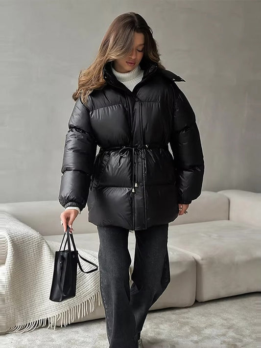 Warm Women's Down Filled Parka Coat - VogeLuxe