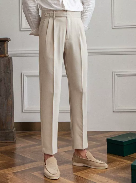 Slim Fit Men's Lightweight Dress Trousers