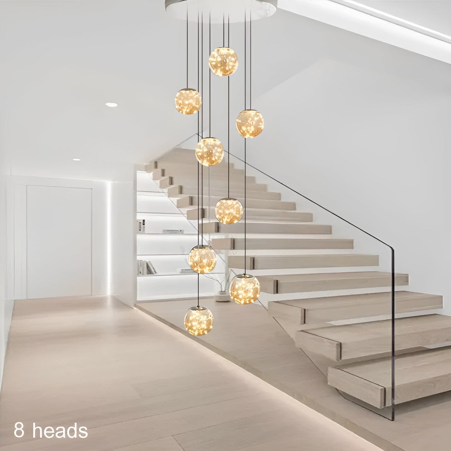 Luxury Crystal Staircase Pendant Light Fixture