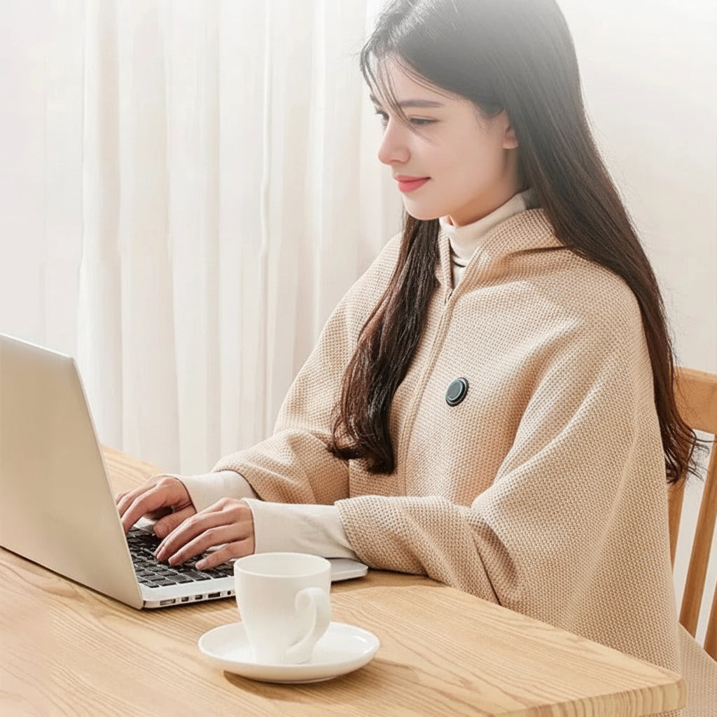 Cozy USB Heated Shawl Wrap Blanket - VogeLuxe