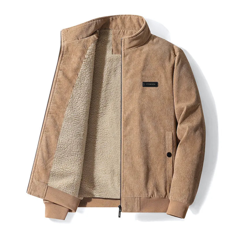 Warm Waterproof Men's Parka Jacket with Zip-Up Closure
