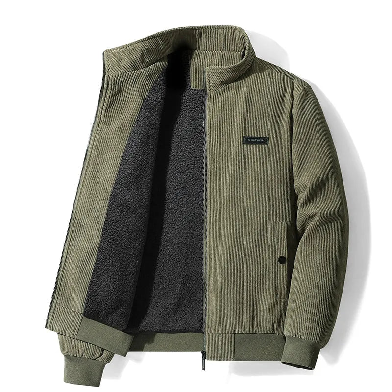 Warm Waterproof Men's Parka Jacket with Zip-Up Closure