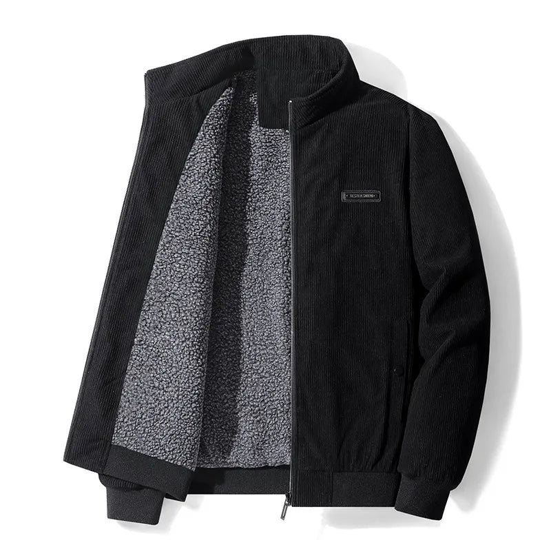 Warm Waterproof Men's Parka Jacket with Zip-Up Closure