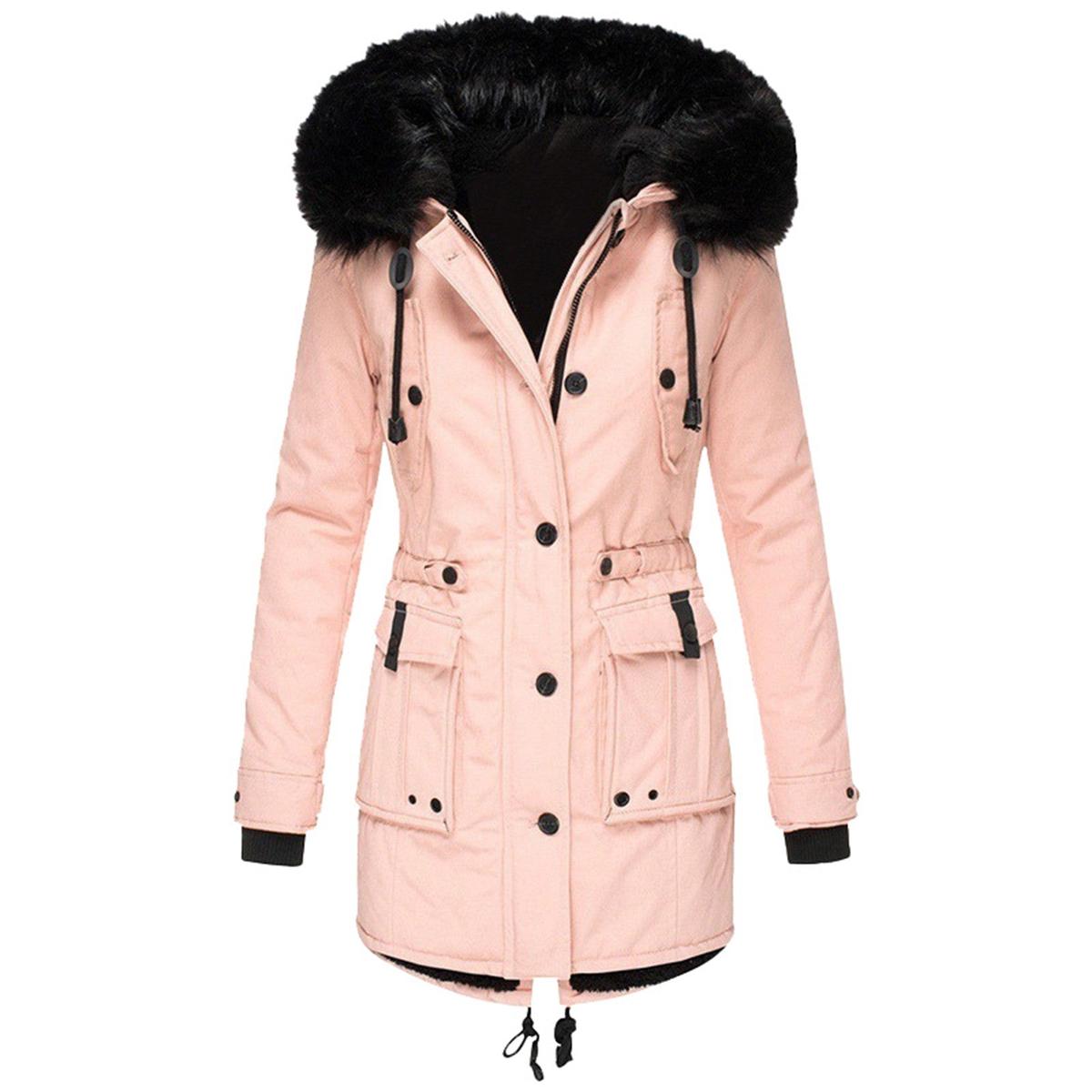 Warm Waterproof Parka With Faux Fur Hood