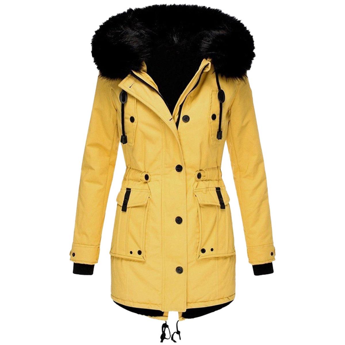 Warm Waterproof Parka With Faux Fur Hood