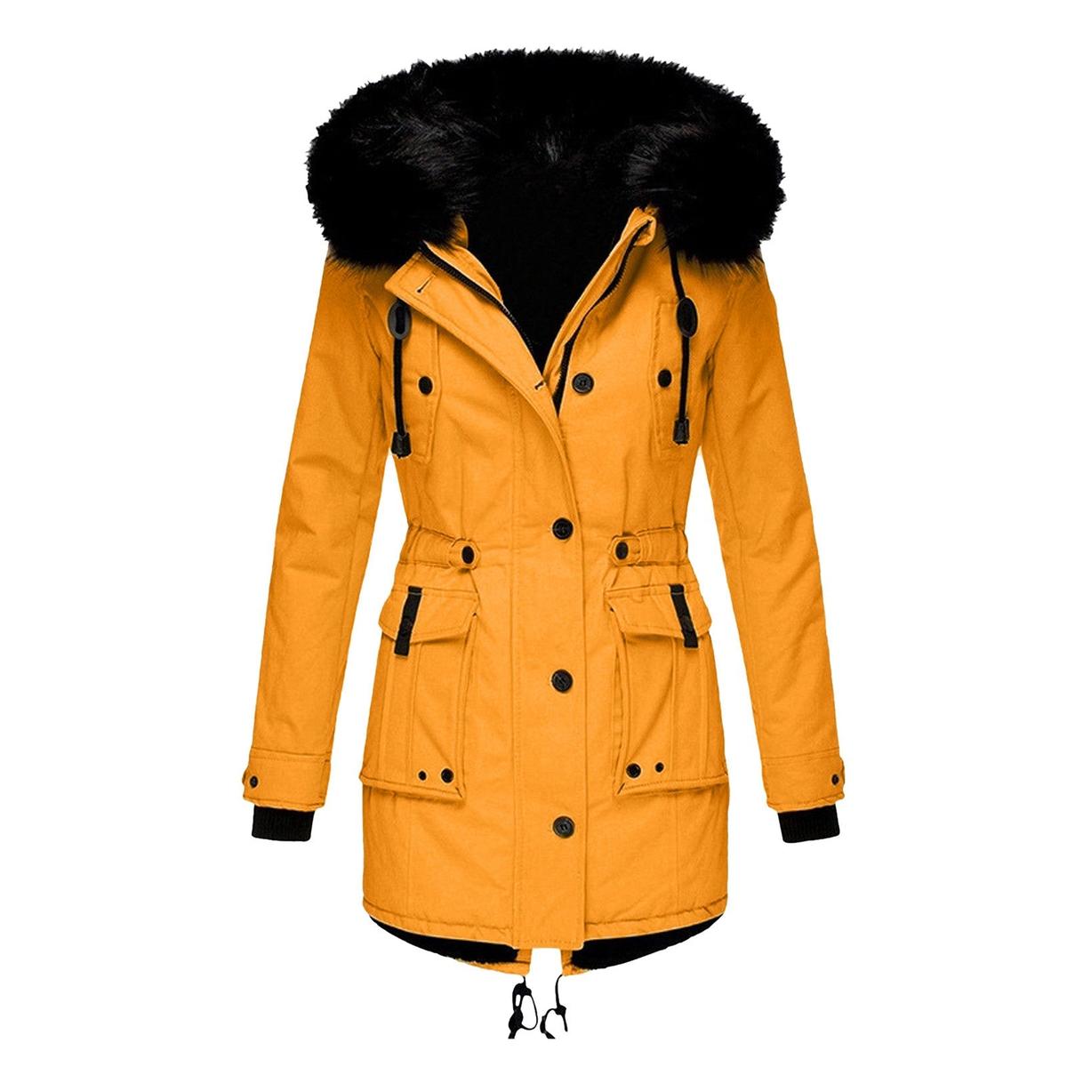 Warm Waterproof Parka With Faux Fur Hood - VogeLuxe