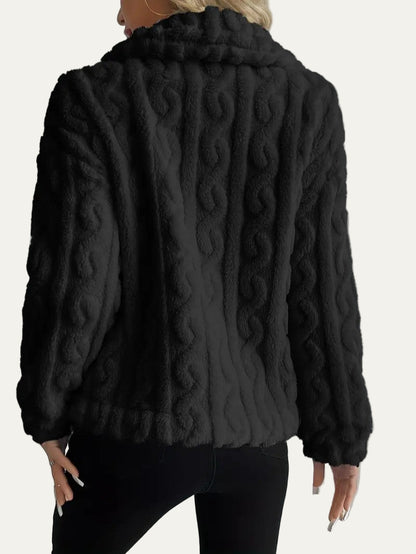 Elegant Button Lapel Teddy Jacket 3