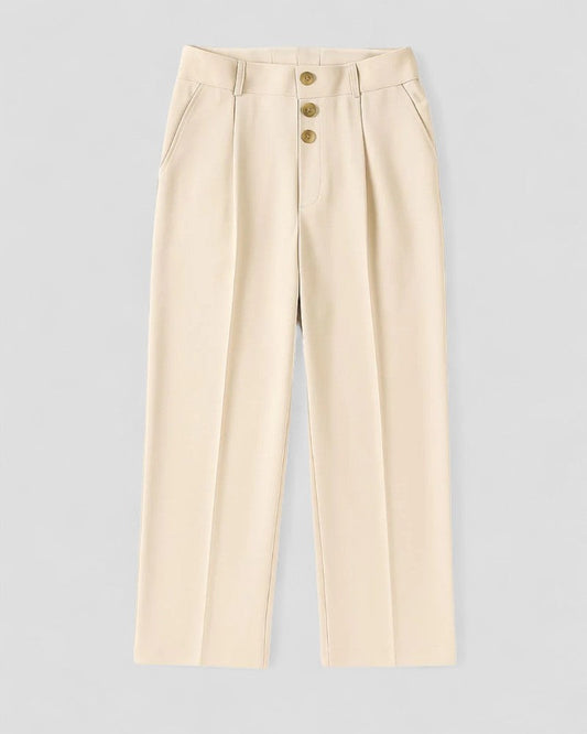 Elegant Cotton Blend Wide Leg Tailored Trousers for Men