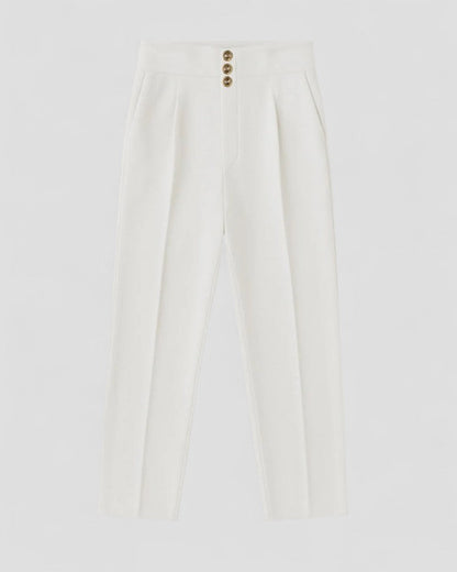 Elegant Cotton Blend Wide Leg Tailored Trousers for Men