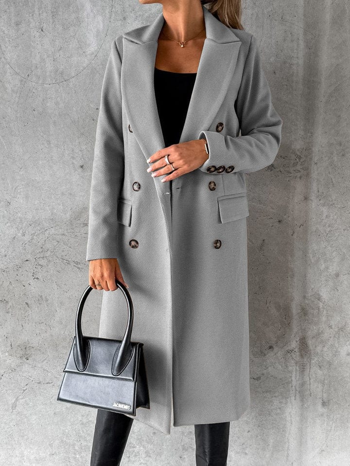 Women's Classic Long Winter Coat Stylish Autumn Design