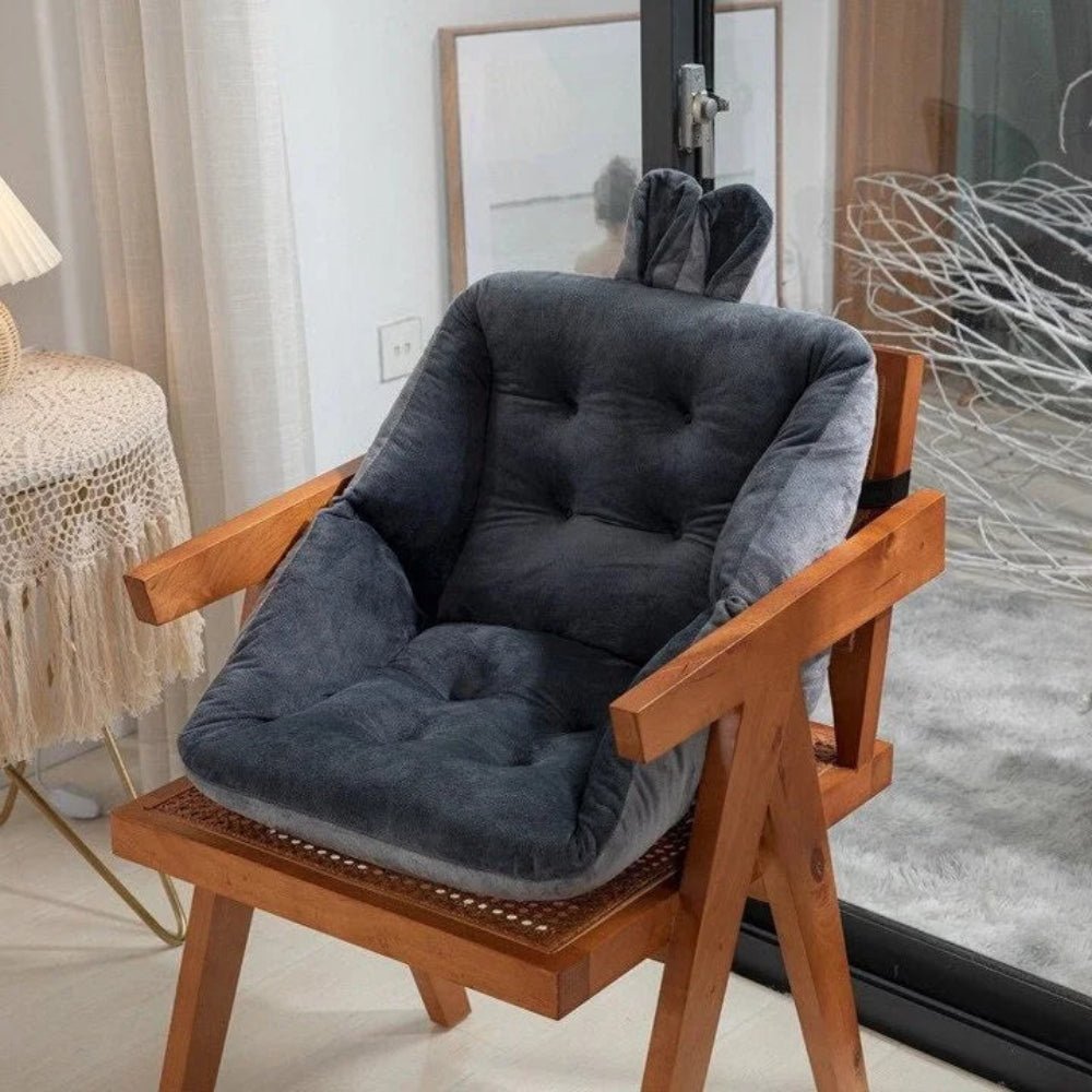 Contoured Back Support Charcoal Foam Seat Cushion