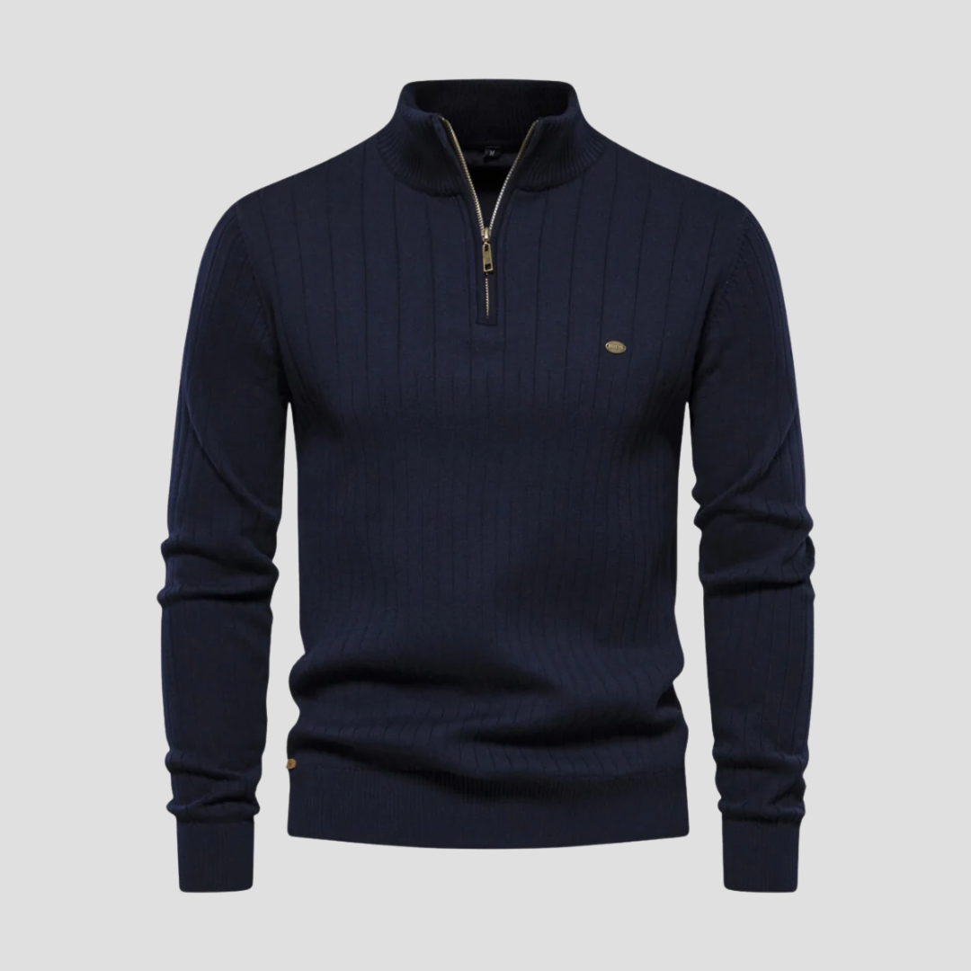 Ernest | Ribbed Quarter Zip Jumper 0